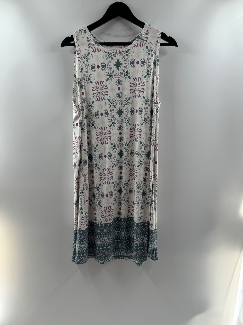 LOFT Boho Floral Border Print Sleeveless Dress – Women’s Large - Picture 1 of 8